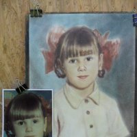 Портрет девочки по фото, масло сухая кисть. :: Ольга Михайленко 