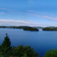 Вид из домика Э.Грига в Бергене (панорама фьорда) :: Олег Неугодников