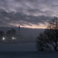 Туман. Огни другого берега. :: Людмила Самойлова