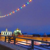 Новогодний зимний вечер в Новгородском кремле. :: Татьяна Гусева