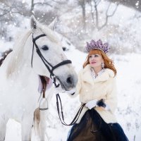 зимняя фотосесся с лошадью в королевском образе :: Ольга 