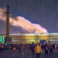 Снежный заряд над Дворцовой :: Юрий Велицкий