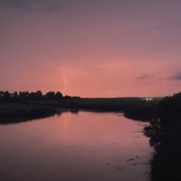 Ночная гроза над рекой Тезой :: Сергей Пиголкин