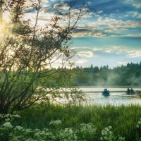 Ранняя рыбалка на озере :: Ольга Соколова