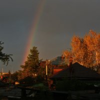 Осенняя радуга, вид из окна. :: Эника. 