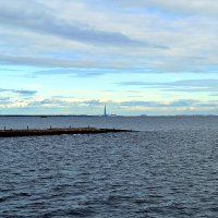 Вид со стороны Кронштадта на Петербург и часть Финского залива :: Ivan G