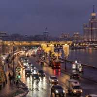 Новогодняя Москва. Вид на Москворецкую набережную. :: Надежда Лаптева