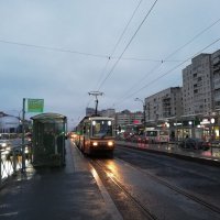 Трамвайная остановка на проспекте Энгельса у метро Озерки. :: AMskhalaya 
