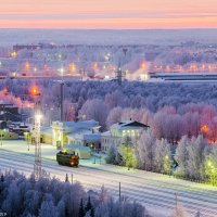 Вид на морозную зимнюю Ухту, приполярные широты. :: Николай Зиновьев