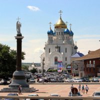 г. Лиски Храм Владимирской иконы Божией матери. Вокзальная площадь. :: Восковых Анна Васильевна 