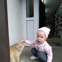Кот и девочка. :: Андрей Хлопонин