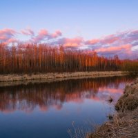 Закат. Вид на реку Колпанскую и Орлову рощу :: Дарья Меркулова