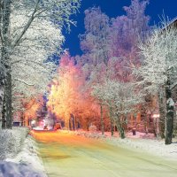 Вечерняя магия зимних улиц (Ухта) :: Николай Зиновьев