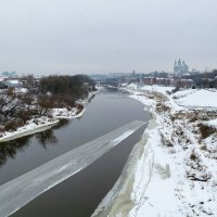 Днепр в Смоленске так и не замёрз! :: Милешкин Владимир Алексеевич 