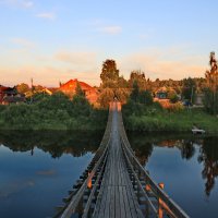 Подвесной мост через реку Олонка. :: Ирина Нафаня