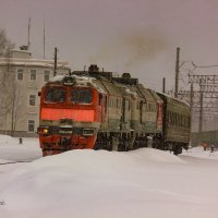 Зимний день на станции :: Сергей Кочнев