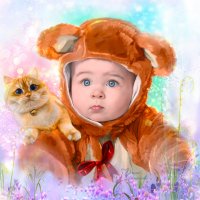 Ребенок и котик. :: Ольга Данилова