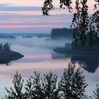 Ночной туман над рекой Тезой. :: Сергей Пиголкин