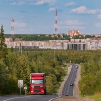 Любимый с детства вид Ухты. Его видят все гости города и ухтинцы,едущие с более южных регионов :: Николай Зиновьев