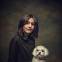 Портрет девочки с собакой. :: Дина Агеева