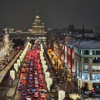 Москва новогодняя. Вид со смотровой площадки Центрального детского мира. :: Надежда Лаптева