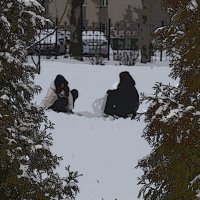 Две девицы на снегу... :: Валентина  Нефёдова 