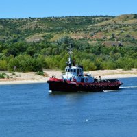 Раздорская. Судно-буксир "Зюйд" в донских водах станицы. :: Пётр Чернега