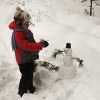 Сын и снеговик :: Игорь Бондарь