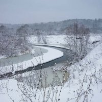 Снегопад на излучине :: Сергей Курников