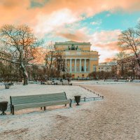 Александринский театр на закате короткого зимнего дня :: Стальбаум Юрий 