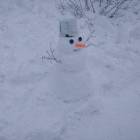 Первый снеговик.Рождество. :: Андрей Хлопонин