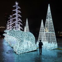 Часть новогодней световой инсталляции "Белые медведи" в Ростокино. :: Евгений Седов