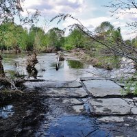 Хопёр ещё так и не вошёл в берега, и мостик ещё под водой. :: Восковых Анна Васильевна 