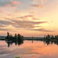 Закат над озером... :: Александр Попович