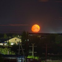 Суперлуние 28 августа в Ухте. Официально еще не наступило, но Луна уже удивляет! :: Николай Зиновьев