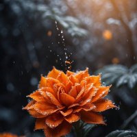 Оранжевый цветок в зимней сказке. :: дмитрий мякин