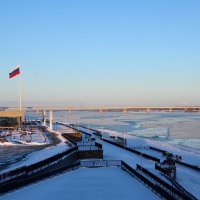 Набережная Волгограда на закате, мороз 15 градусов :: Александр Стариков