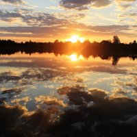 ...озеро вечером..закат.. :: Александр Герасенков
