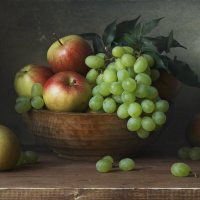 Натюрморт с виноградом и яблоками :: Максим Вышарь