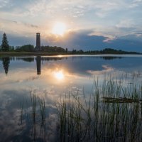 Закат на Лебяжьем озере. :: Виктор Евстратов