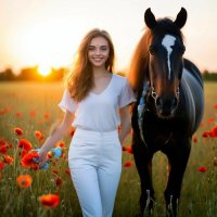 Девушка с конём :: Сергей Кочнев