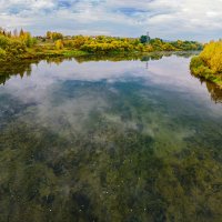 Река Ухта в сентябре, вода настолько прозрачная, что видно текстуру дна :: Николай Зиновьев