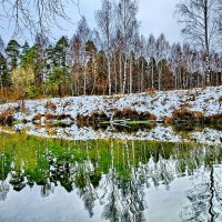 Осень встретилась с зимой, а в отражении воспоминание о лете. :: Михаил Свиденцов