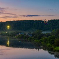 Туманное утро в Ухте с видом на одноименную реку и гору Ветлосян :: Николай Зиновьев