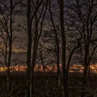 Вид на Вареновку через " посадку " в лунную ночь :: Константин Бобинский
