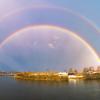 20 мая в Ухте, днем до +24, вечером уже +6, холод и дождь, двойная радуга над р. Ухта :: Николай Зиновьев