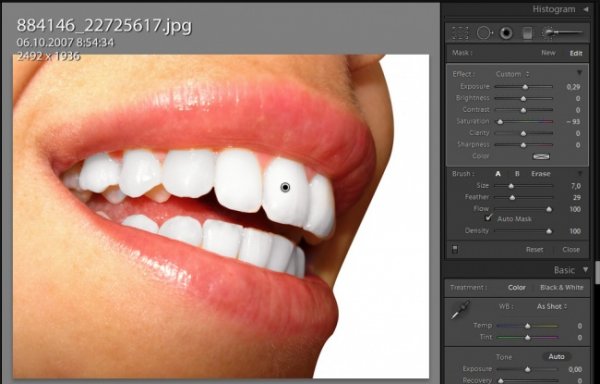 Урок Фотошопа. Отбеливание зубов в Lightroom