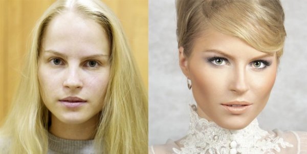 Красивые девушки до макияжа и после