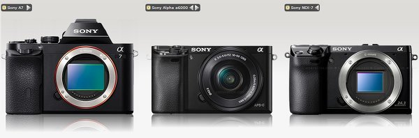 Сравнение характеристик беззеркальных камер Sony A6000, Alpha A7, NEX-6 и NEX-7