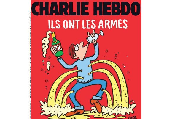 Новые карикатуры Charlie Hebdo: «К черту их! У нас есть шампанское!»